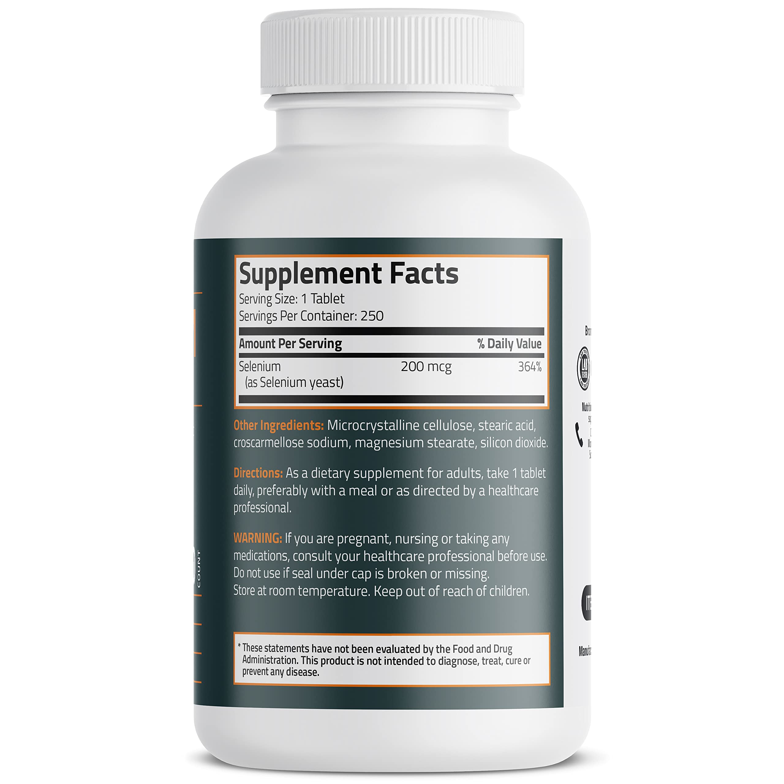 Foto 3 pulgar | Suplemento Bronson Selenium 200 Mcg Inmunológico Y Antioxidante - Venta Internacional.