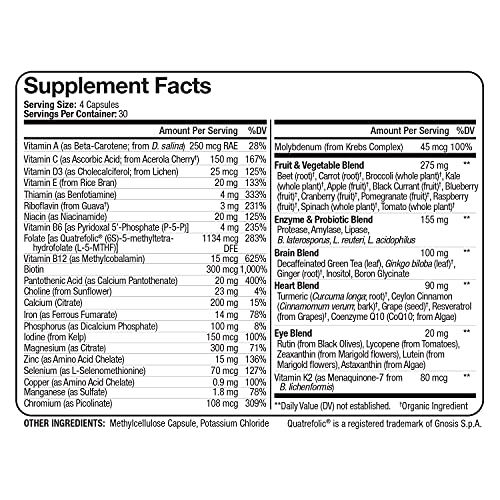 Foto 4 pulgar | Multivitamínico Nutrivein Para Alimentos Integrales, 30 Días, 120 Cápsulas - Venta Internacional.