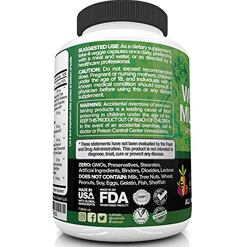 Foto 7 pulgar | Multivitamínico Nutrivein Para Alimentos Integrales, 30 Días, 120 Cápsulas - Venta Internacional.