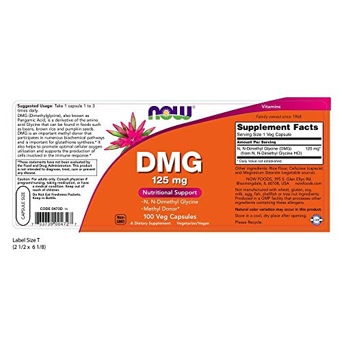 Foto 3 pulgar | Supplement Now Foods Dmg 125 Mg 100 Cápsulas (paquete De 3) - Venta Internacional.