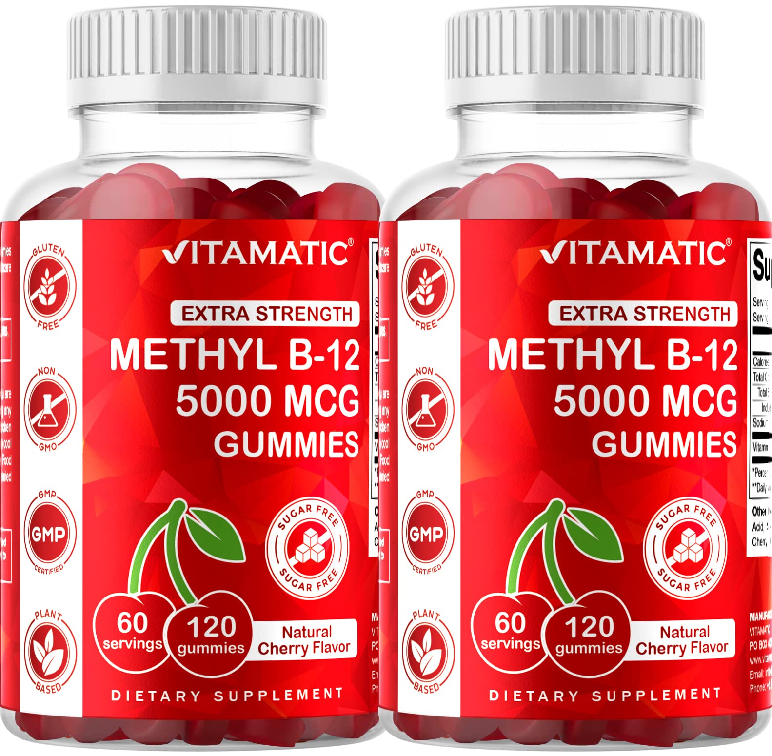 Foto 2 pulgar | Gomitas De Vitamina B12 Vitamatic Extra Strength 5000 Mcg 120 Unidades - Venta Internacional.