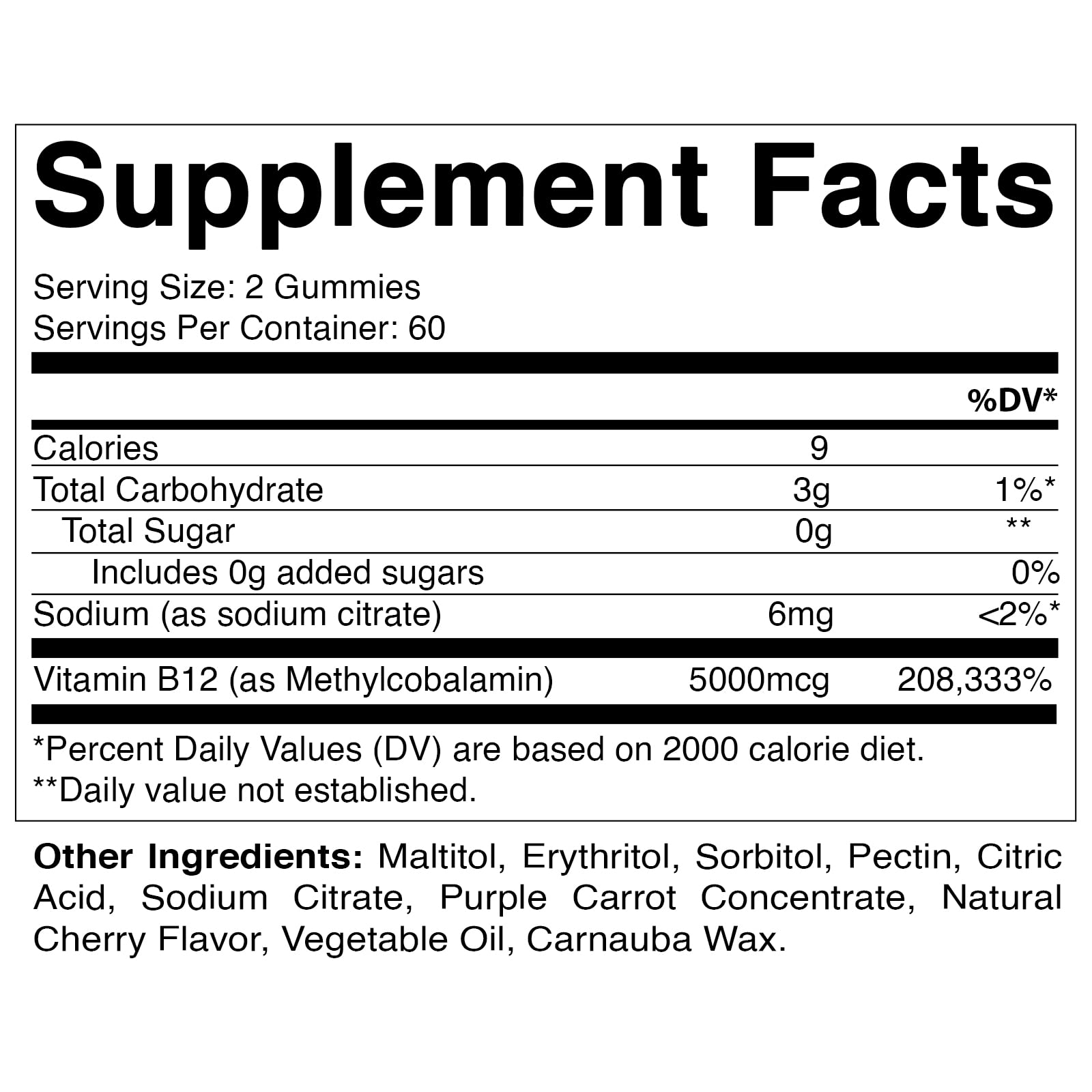 Foto 2 | Gomitas De Vitamina B12 Vitamatic Extra Strength 5000 Mcg 120 Unidades - Venta Internacional.