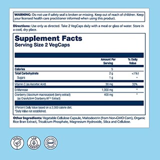 Foto 2 | Suplemento Solaray D-manose Con Cranactin Y Arándano 400 Mg - Venta Internacional.