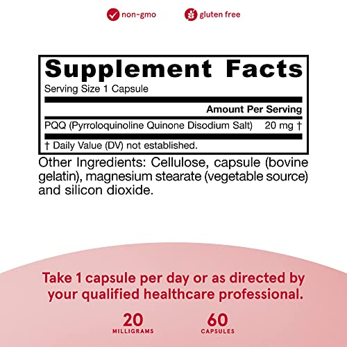 Foto 4 pulgar | El Suplemento Jarrow Formulas Pqq De 20 Mg Promueve La B Mitocondrial - Venta Internacional.