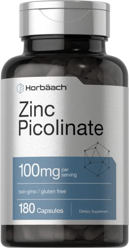 Foto 2 pulgar | Suplemento De Zinc Horbaach Picolinato De Zinc 100 Mg 180 Cápsulas - Venta Internacional.