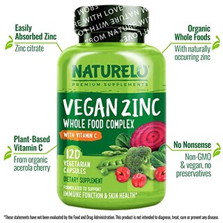 Foto 4 | Suplemento Naturelo Vegan Zinc Whole Food Con Vitamina C 120 C - Venta Internacional.