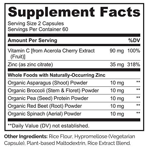 Foto 8 pulgar | Suplemento Naturelo Vegan Zinc Whole Food Con Vitamina C 120 C - Venta Internacional.