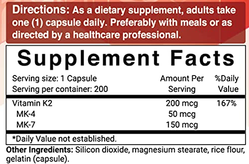 Foto 7 pulgar | Suplemento Naturebell de Vitamina K2 de Espectro Completo 200 Mcg 200 Cápsulas - Venta Internacional