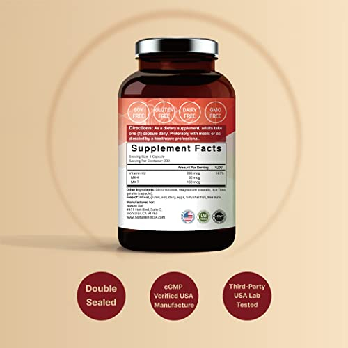 Foto 7 | Suplemento Naturebell de Vitamina K2 de Espectro Completo 200 Mcg 200 Cápsulas - Venta Internacional