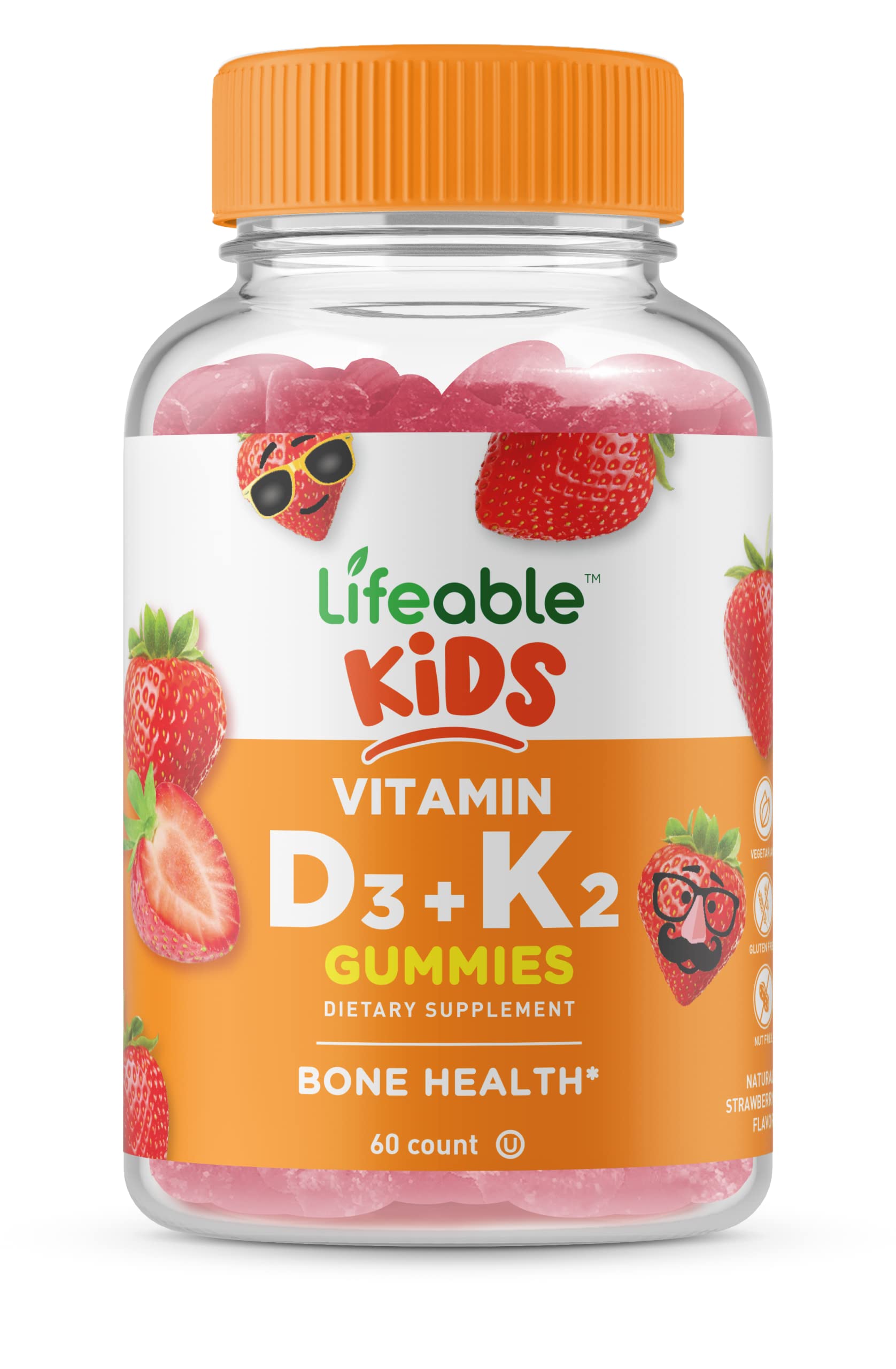 Suplemento Lifeable Vitamina D3 + Gummies K2 60 Unidades - Venta Internacional.
