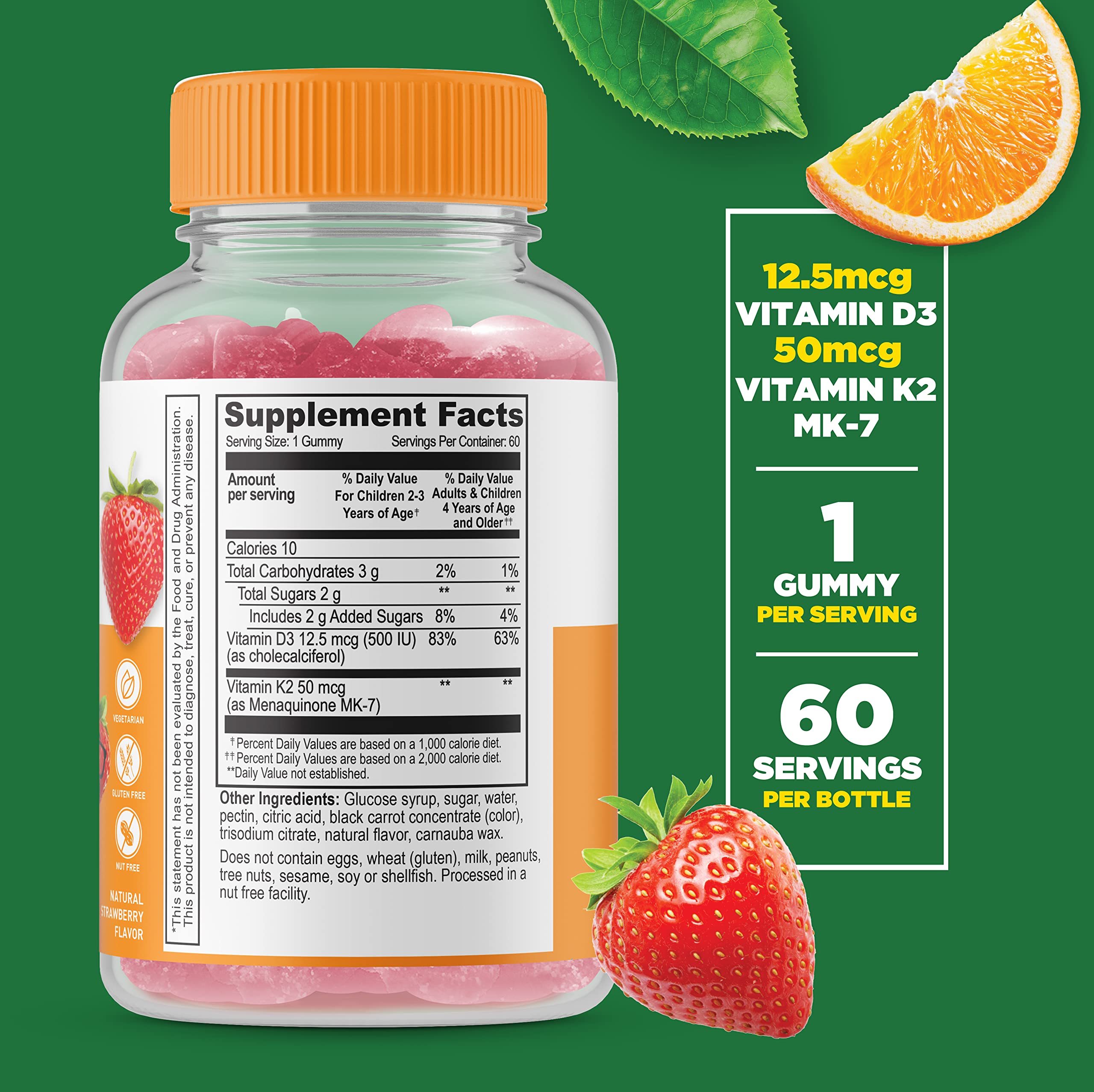 Foto 3 pulgar | Suplemento Lifeable Vitamina D3 + Gummies K2 60 Unidades - Venta Internacional.