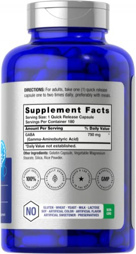 Foto 2 pulgar | Suplemento Horbäach Gaba 750 Mg 180 Cápsulas Gluten F Sin Ogm - Venta Internacional.
