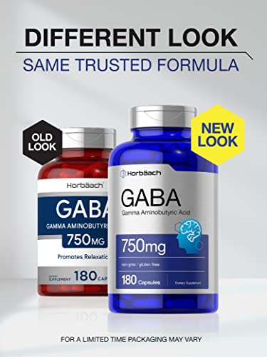 Foto 4 pulgar | Suplemento Horbäach Gaba 750 Mg 180 Cápsulas Gluten F Sin Ogm - Venta Internacional.