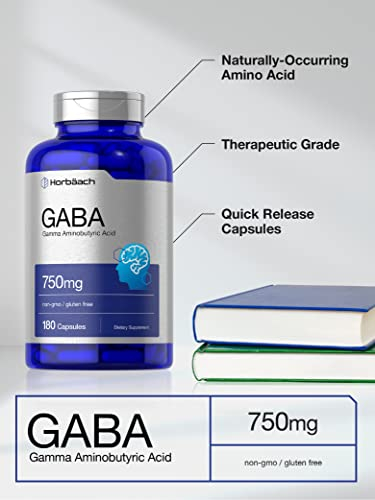 Foto 5 pulgar | Suplemento Horbäach Gaba 750 Mg 180 Cápsulas Gluten F Sin Ogm - Venta Internacional.