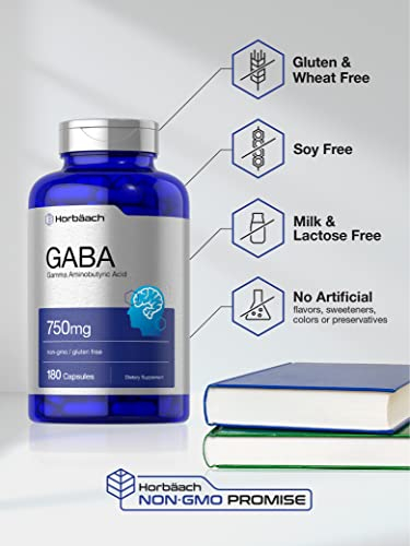 Foto 6 pulgar | Suplemento Horbäach Gaba 750 Mg 180 Cápsulas Gluten F Sin Ogm - Venta Internacional.
