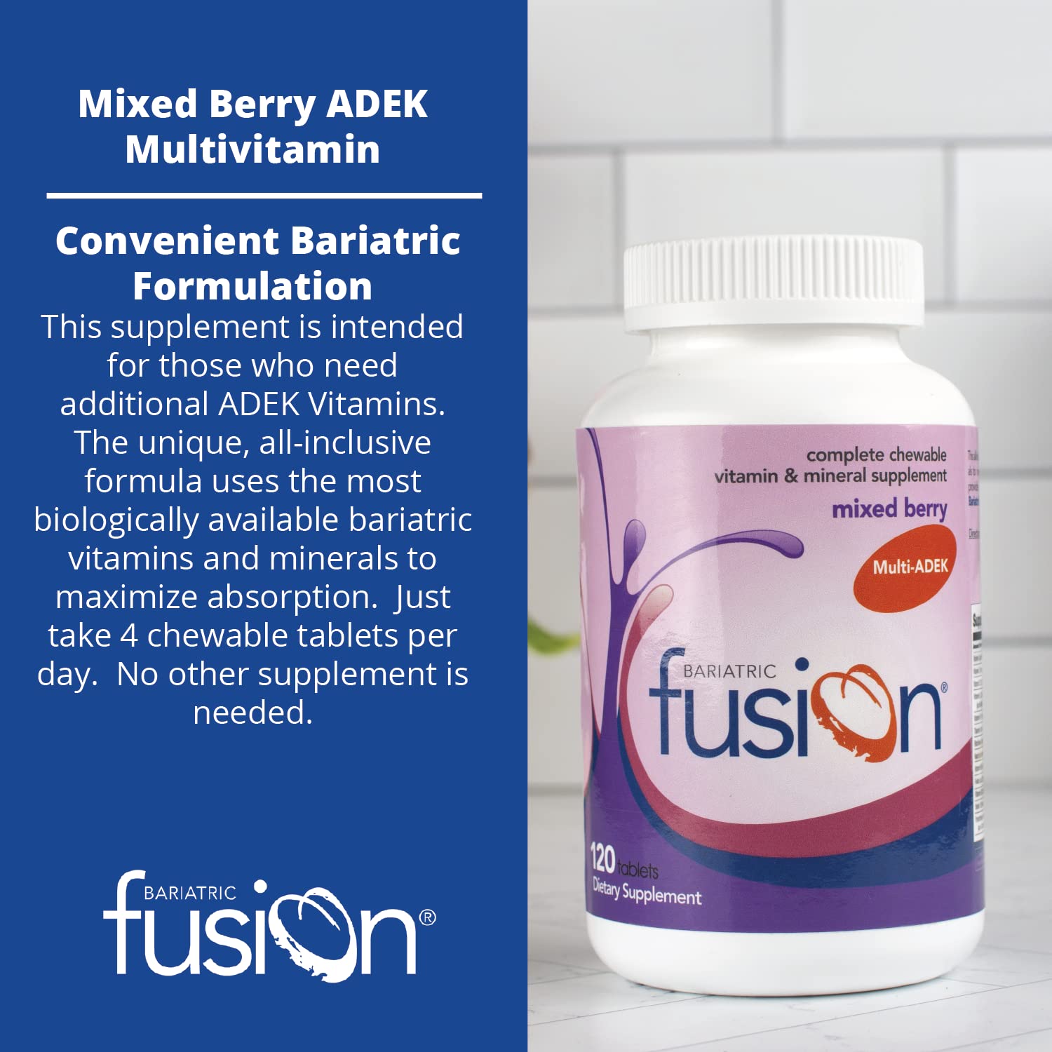 Foto 5 pulgar | Suplemento Multivitamínico Masticable Bariatric Fusion Adek Vitam - Venta Internacional.