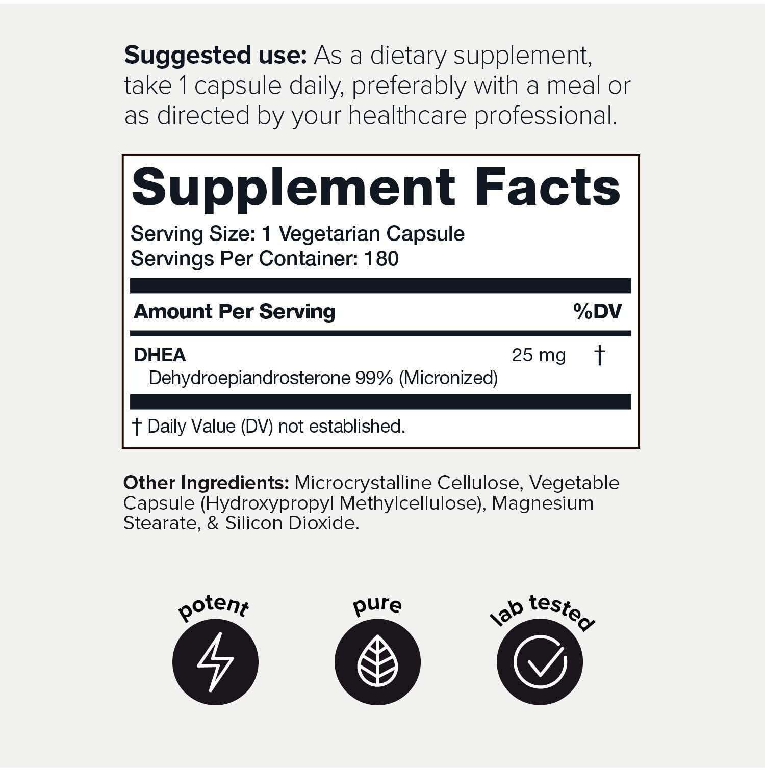 Foto 3 pulgar | Cápsulas De Dhea Toniiq Ultra High Strength 25 Mg Para Hombres - Venta Internacional.