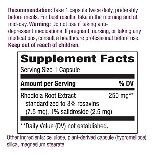 Foto 6 pulgar | Suplemento Nature's Way Premium Extract Rhodiola Energy 60 C - Venta Internacional.