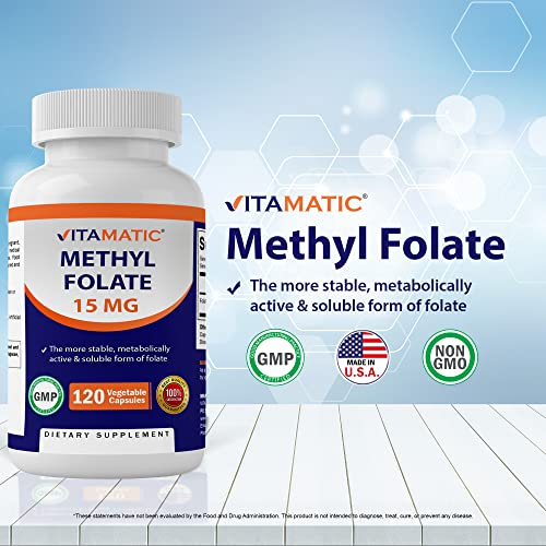 Foto 4 pulgar | Suplemento Vitamático De Metil Folato 15 Mg 120 Cápsulas - Venta Internacional.