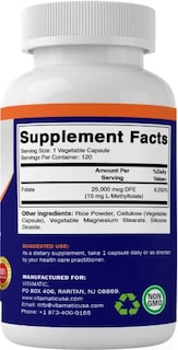 Foto 4 | Suplemento Vitamático De Metil Folato 15 Mg 120 Cápsulas - Venta Internacional.