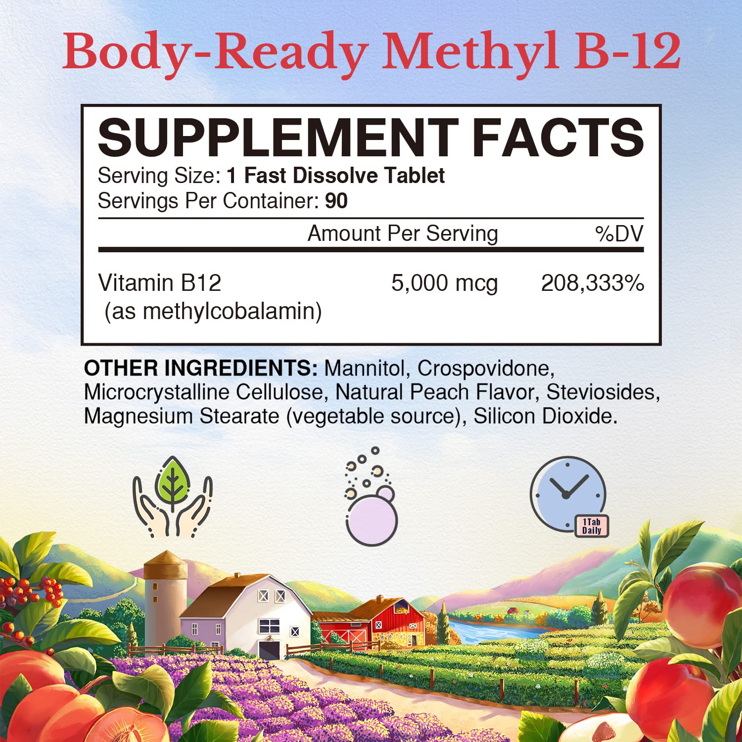 Foto 3 pulgar | Suplemento Vitalitown De Vitamina B12 (metil B12) 5000 Mcg - Venta Internacional.