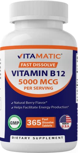 Foto 1 | Suplemento Vitamático De Vitamina B12 5000 Mcg De Disolución Rápida 365 G - Venta Internacional.