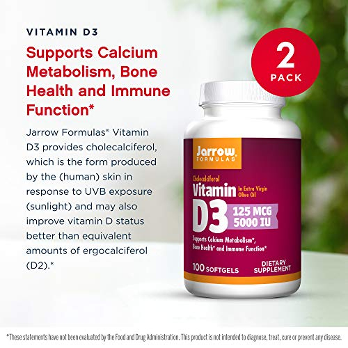 Foto 4 pulgar | Suplemento De Vitamina D3 De Jarrow Formulas, 5000 Ui, 100 Cápsulas Blandas X - Venta Internacional.