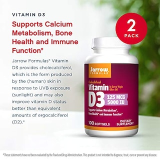 Foto 3 | Suplemento De Vitamina D3 De Jarrow Formulas, 5000 Ui, 100 Cápsulas Blandas X - Venta Internacional.