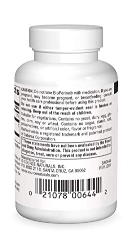 Foto 2 | Pimienta Negra Bioperine De Supplement Source Naturals, 10 Mg, 120 G - Venta Internacional.
