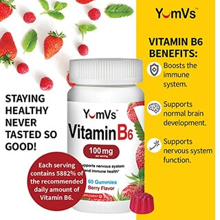 Foto 4 | Gomitas De Vitamina B6 Yumvs 100 Mg Para Adultos Con Sabor A 60 Bayas - Venta Internacional