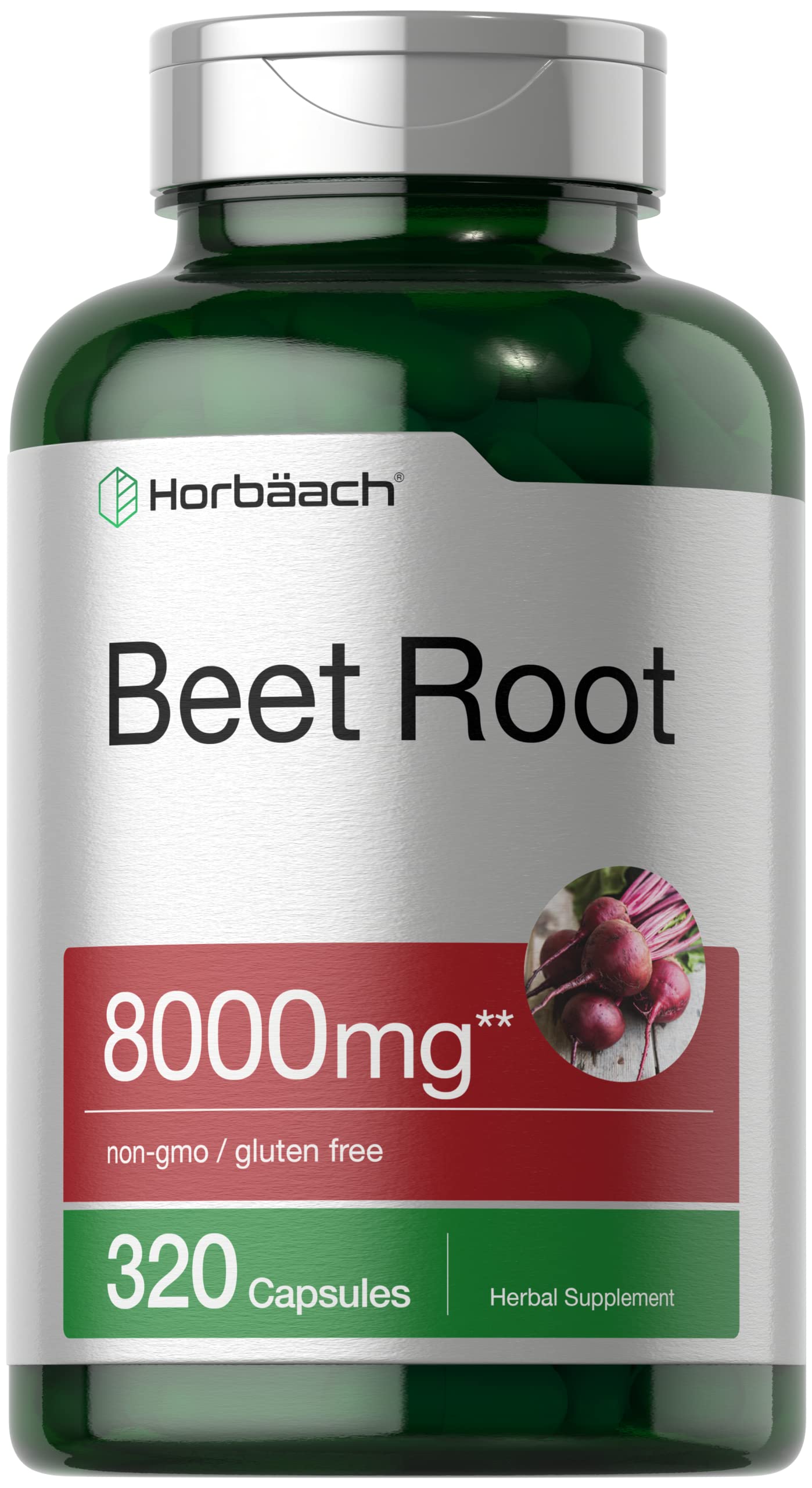 Foto 2 pulgar | Suplemento Horbäach: Raíz De Remolacha En Polvo, Cápsulas, 8000 Mg, 320 Cápsulas - Venta Internacional.