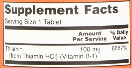 Foto 8 pulgar | Supplement Now Foods Vitamina B-1 (tiamina) 100 Mg 100 Comprimidos - Venta Internacional
