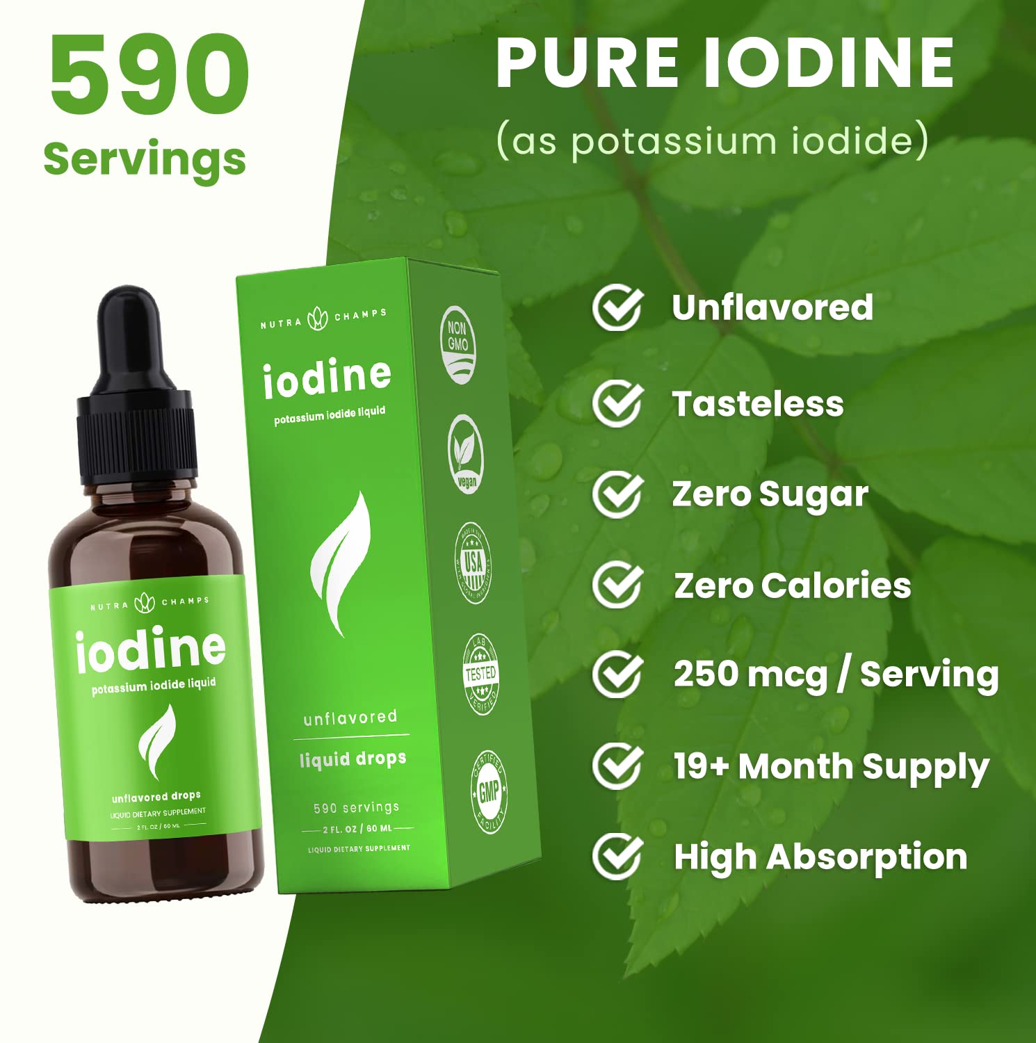Foto 4 pulgar | Suplemento De Yodo Líquido Nutrachamps De Iodine Drops, 30 Ml - Venta Internacional.