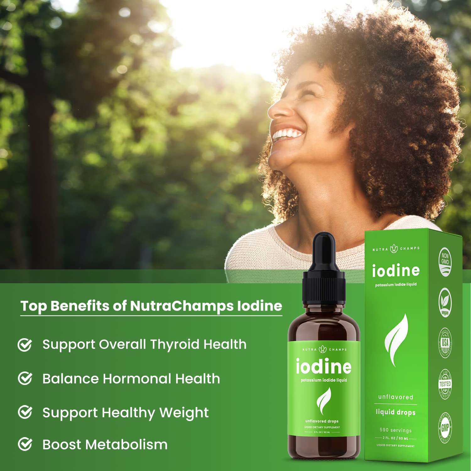 Foto 5 pulgar | Suplemento De Yodo Líquido Nutrachamps De Iodine Drops, 30 Ml - Venta Internacional.
