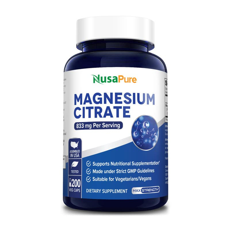 Foto 2 pulgar | Suplemento De Citrato De Magnesio Nusapure 833 Mg 200 Cápsulas - Venta Internacional.