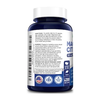 Foto 2 | Suplemento De Citrato De Magnesio Nusapure 833 Mg 200 Cápsulas - Venta Internacional.