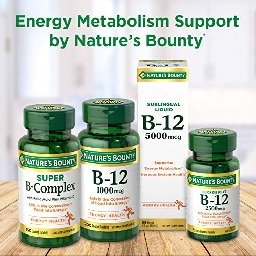 Foto 6 pulgar | Suplemento De Vitamina B12 De Nature's Bounty, 1000 Mcg, 200 Tabletas - Venta Internacional.