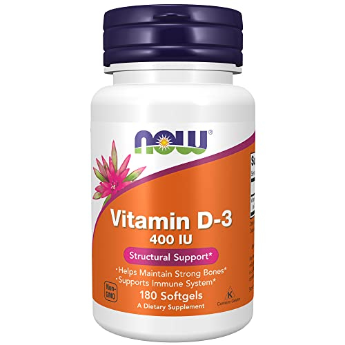 Supplement Now Vitamina D-3, 400 Ui, Soporte Estructural, 180 G - Venta Internacional.