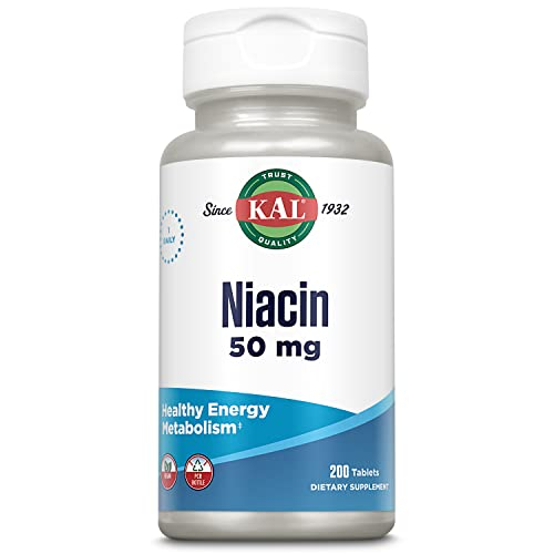 Foto 2 pulgar | Suplemento Kal, Tabletas De Niacina De 50 Mg, 200 Unidades - Venta Internacional.