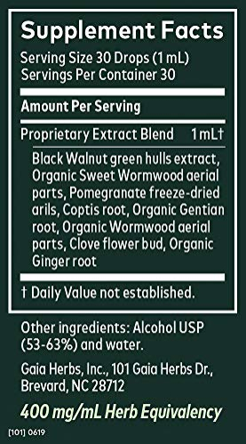 Foto 3 pulgar | Suplemento Gaia Herbs Wormwood Black Walnut Supreme 30 Ml - Venta Internacional.
