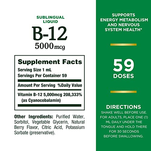 Foto 3 pulgar | Suplemento De Vitamina B12 De Nature's Bounty De 5000 Mcg, Sublingual 60 - Venta Internacional.