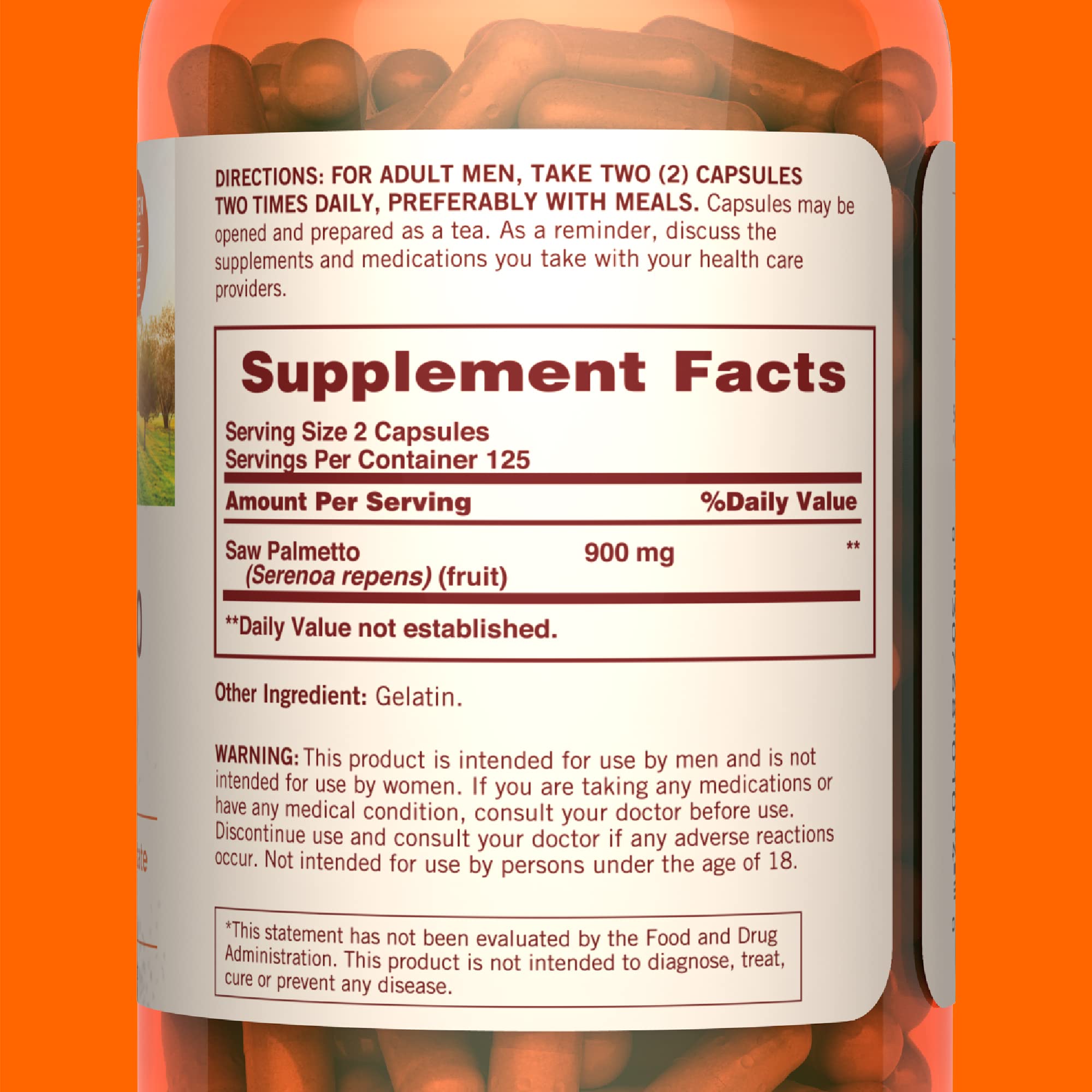 Foto 4 pulgar | Suplemento Sundown Naturals Saw Palmetto 250 Cápsulas - Venta Internacional.
