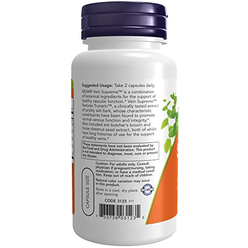 Foto 4 pulgar | Supplement Now Vein Supreme Healthy Vein 90 Cápsulas Vegetarianas - Venta Internacional.
