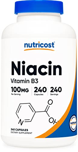 Suplemento Nutricost De Niacina (vitamina B3) 100 Mg 240 Cápsulas - Venta Internacional.