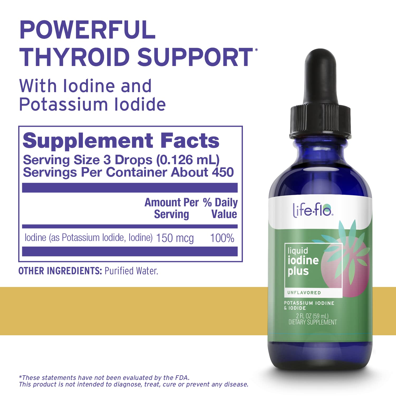 Foto 3 pulgar | Suplemento Life-flo Life-flo Liquid Iodine Plus De 150 Mcg Para La Tiroides - Venta Internacional.