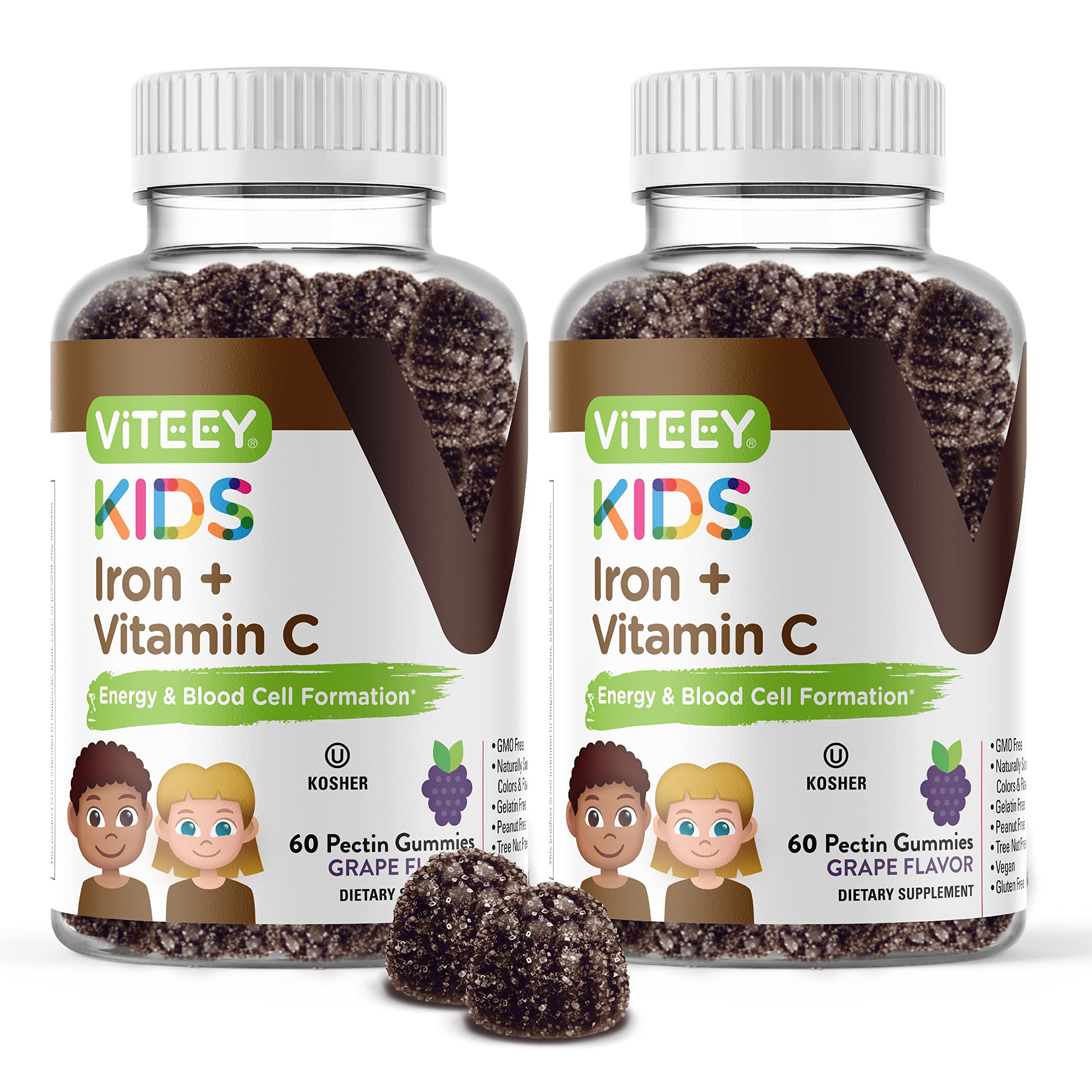 Foto 2 pulgar | Gomitas De Hierro Viteey Para Niños Con Vitamina C 120 Gomitas - Venta Internacional.