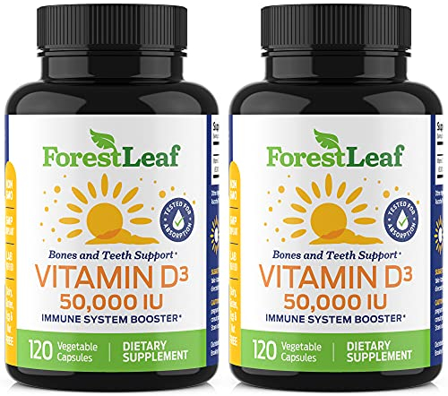 Foto 2 pulgar | Suplemento De Vitamina D Forestleaf D3 50 000 Ui 120 Cápsulas (x2) - Venta Internacional.