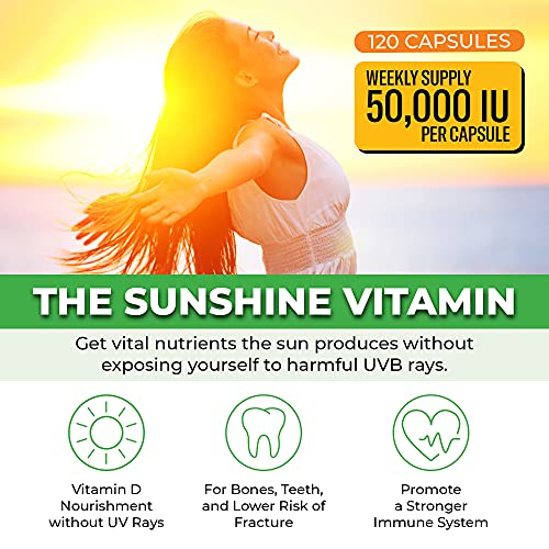 Foto 3 | Suplemento De Vitamina D Forestleaf D3 50 000 Ui 120 Cápsulas (x2) - Venta Internacional.