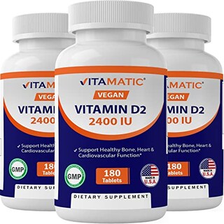 Foto 1 | Suplemento Vitamático De Vitamina D2 60 Mcg (2400 Ui) 180 Tabletas - Venta Internacional.