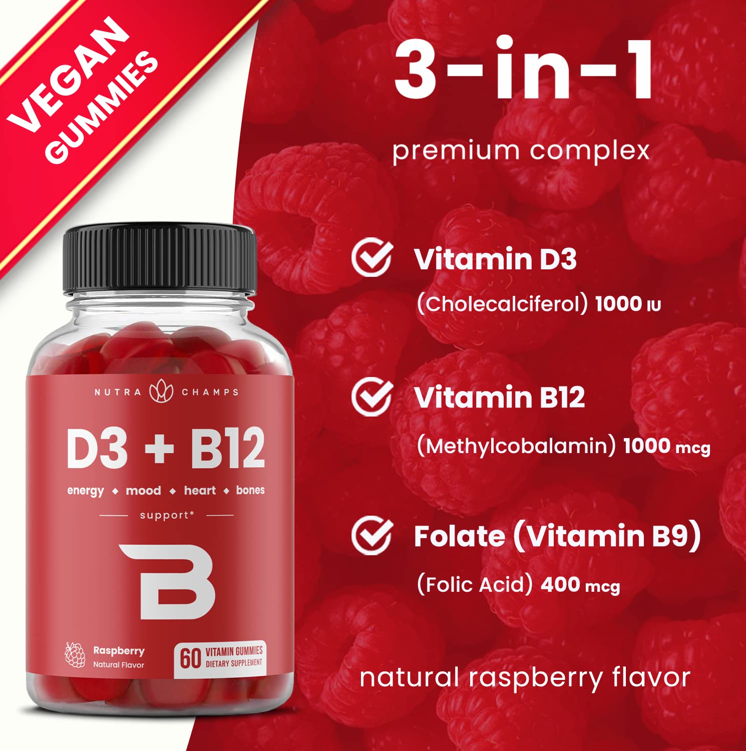 Foto 6 pulgar | Gomitas De Vitamina D3 Y Vitamina B12 Nutrachamps Para Adultos - Venta Internacional.